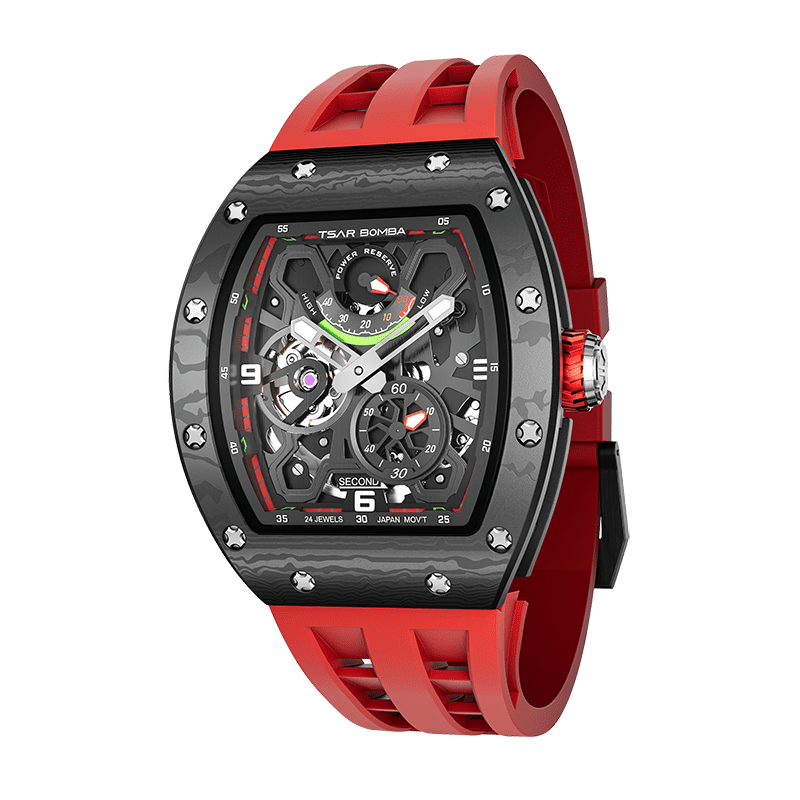 Official TSAR BOMBA Carbon Fibre Ceramic Kinetic Energy Automatic Watch – TB8212
