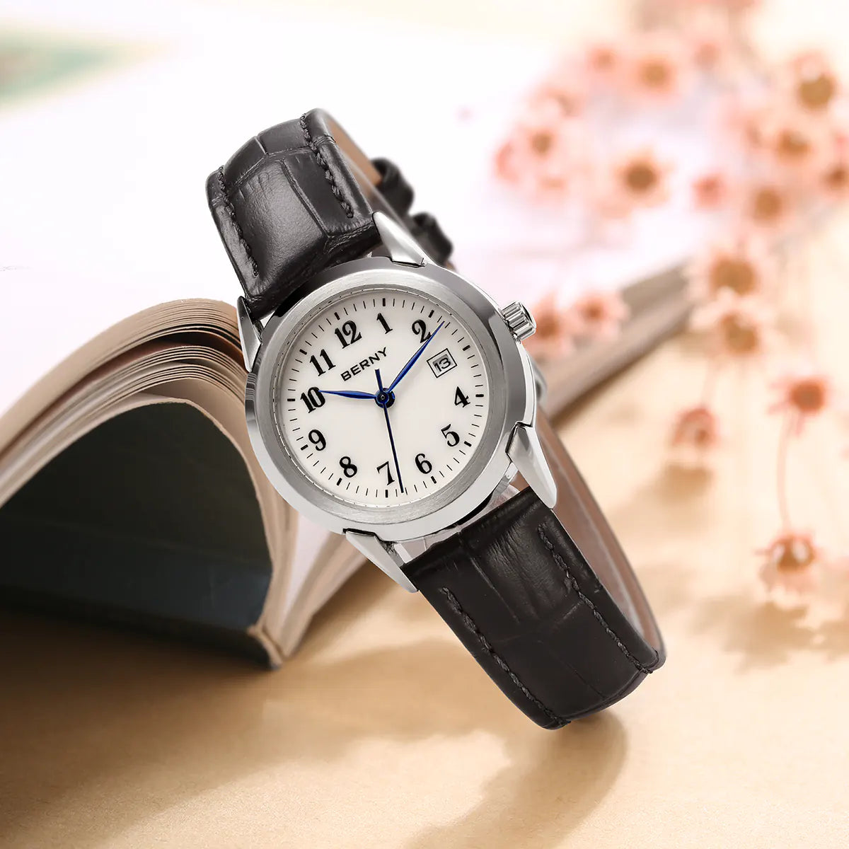 BERNY 2711VL Women's Classic Quartz Dress Watch – Leather Strap - Top G Watches