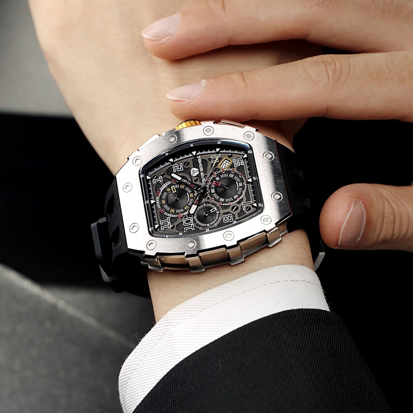 Official TSAR BOMBA Elemental Series TB8204Q – Calendar & Chronograph Watch