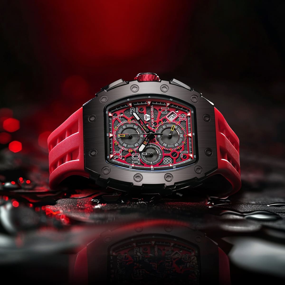 Official TSAR BOMBA Elemental Series TB8204Q – Calendar & Chronograph Watch