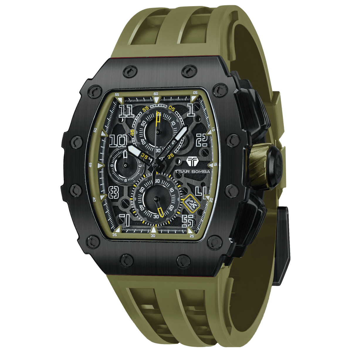 Official TSAR BOMBA Elemental Series TB8204Q – Calendar & Chronograph Watch