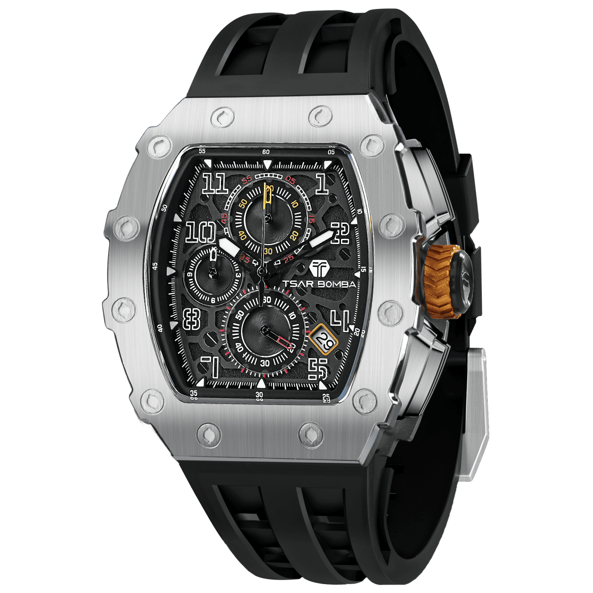Official TSAR BOMBA Elemental Series TB8204Q – Calendar & Chronograph Watch