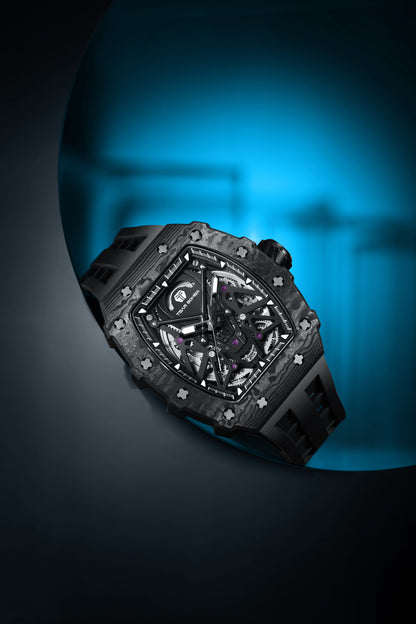 官方 TSAR Bomba 碳纤维自动机械防水手表 - TB8207CF 