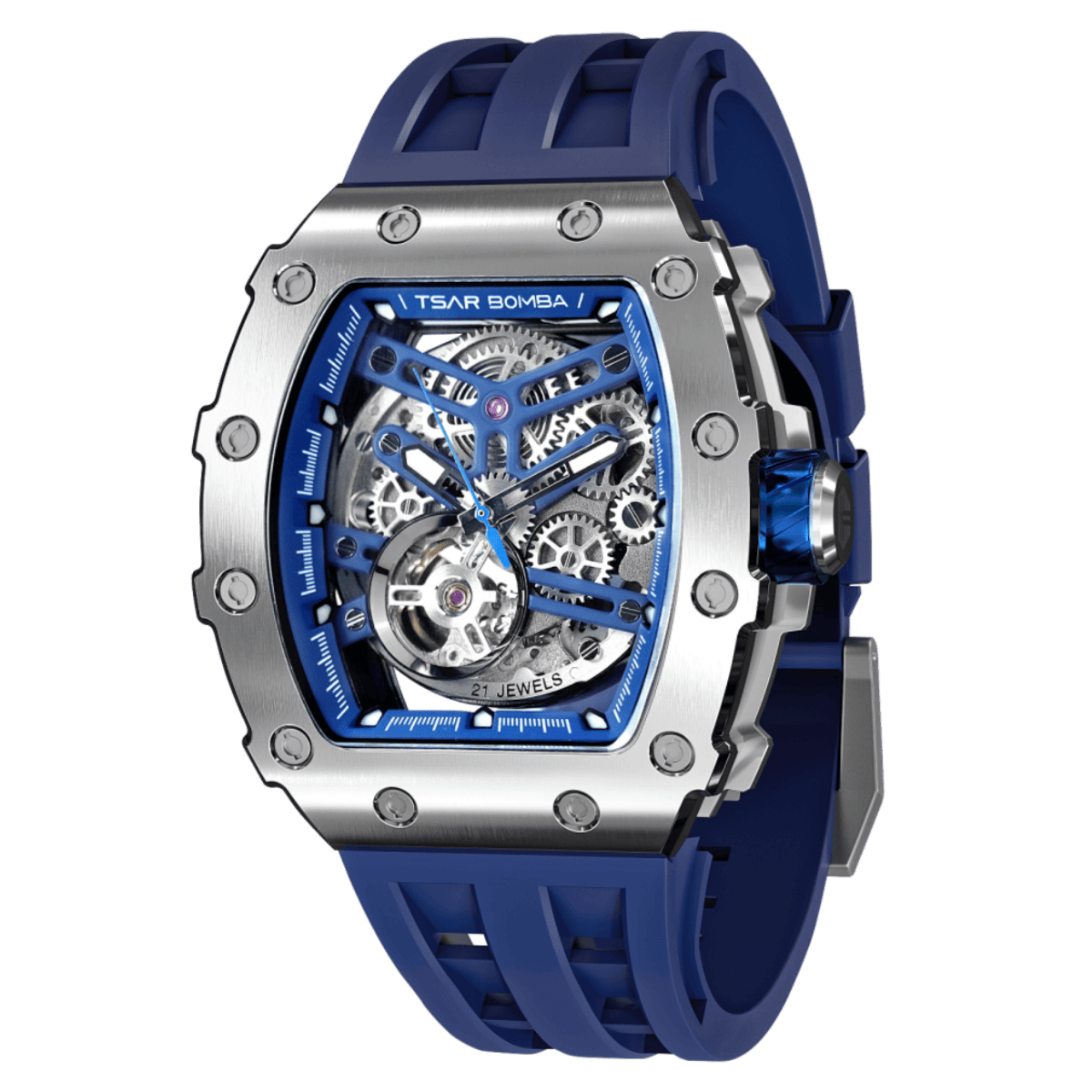 Official TSAR BOMBA Stainless Steel Automatic Skeleton Watch – TB8208A