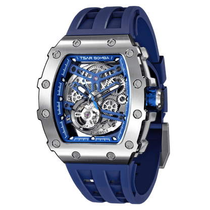 Official TSAR BOMBA Stainless Steel Automatic Skeleton Watch – TB8208A