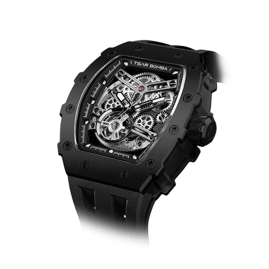 Official TSAR BOMBA Stainless Steel Automatic Skeleton Watch – TB8208A - Top G Watches