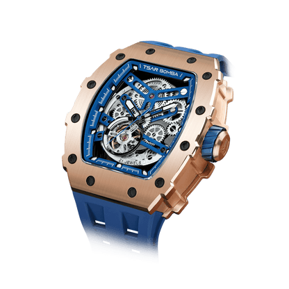 Official TSAR BOMBA Stainless Steel Automatic Skeleton Watch – TB8208A
