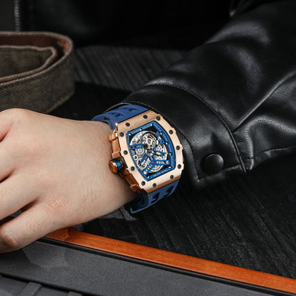 Official TSAR BOMBA Stainless Steel Automatic Skeleton Watch – TB8208A