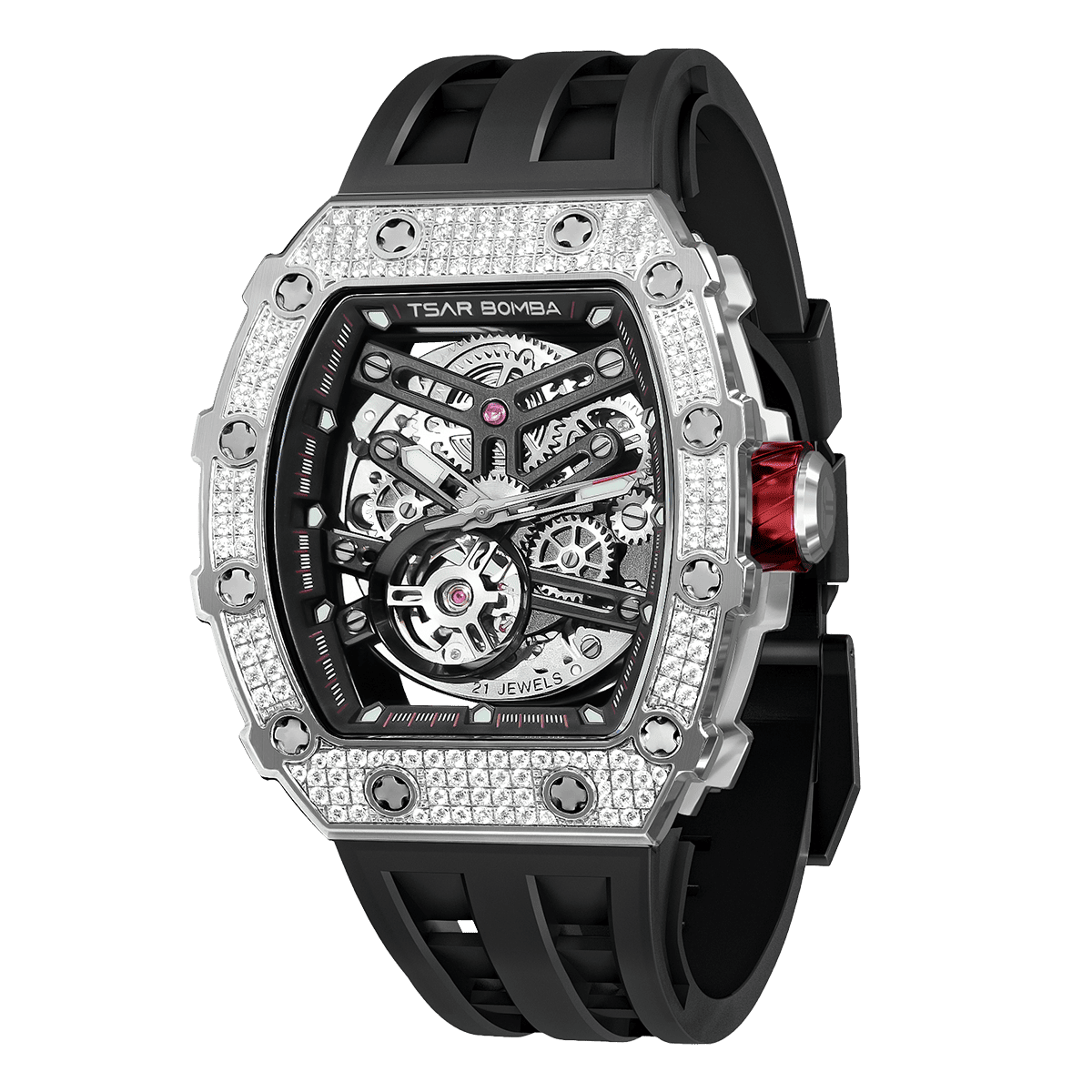 Official TSAR BOMBA Diamond Automatic Skeleton Watch – TB8208D