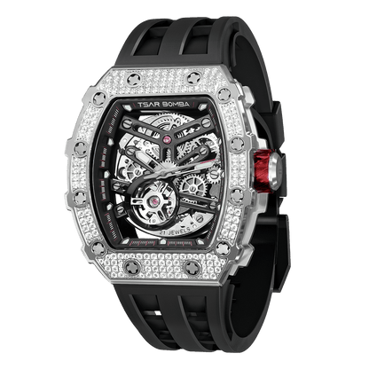 Official TSAR BOMBA Diamond Automatic Skeleton Watch – TB8208D