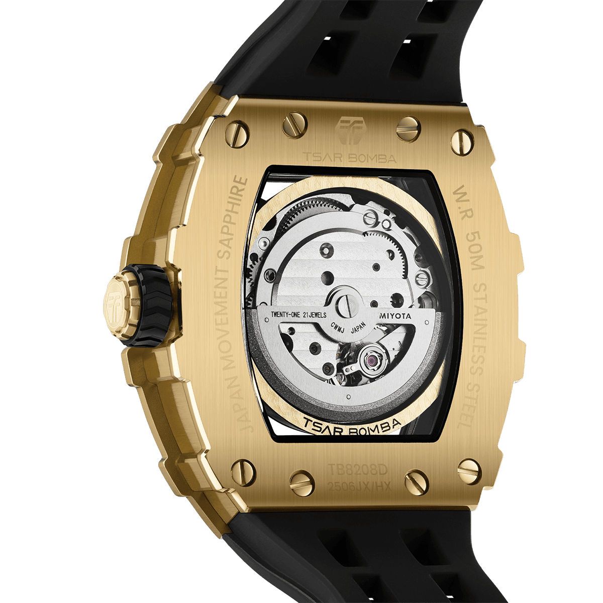 Official TSAR BOMBA Diamond Automatic Skeleton Watch – TB8208D