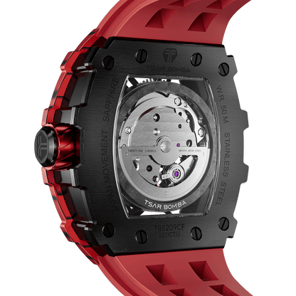 Official TSAR BOMBA Carbon Fibre Automatic Skeleton Watch – TB8209CF