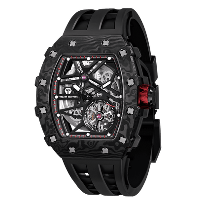 Official TSAR BOMBA Carbon Fibre Automatic Skeleton Watch – TB8209CF