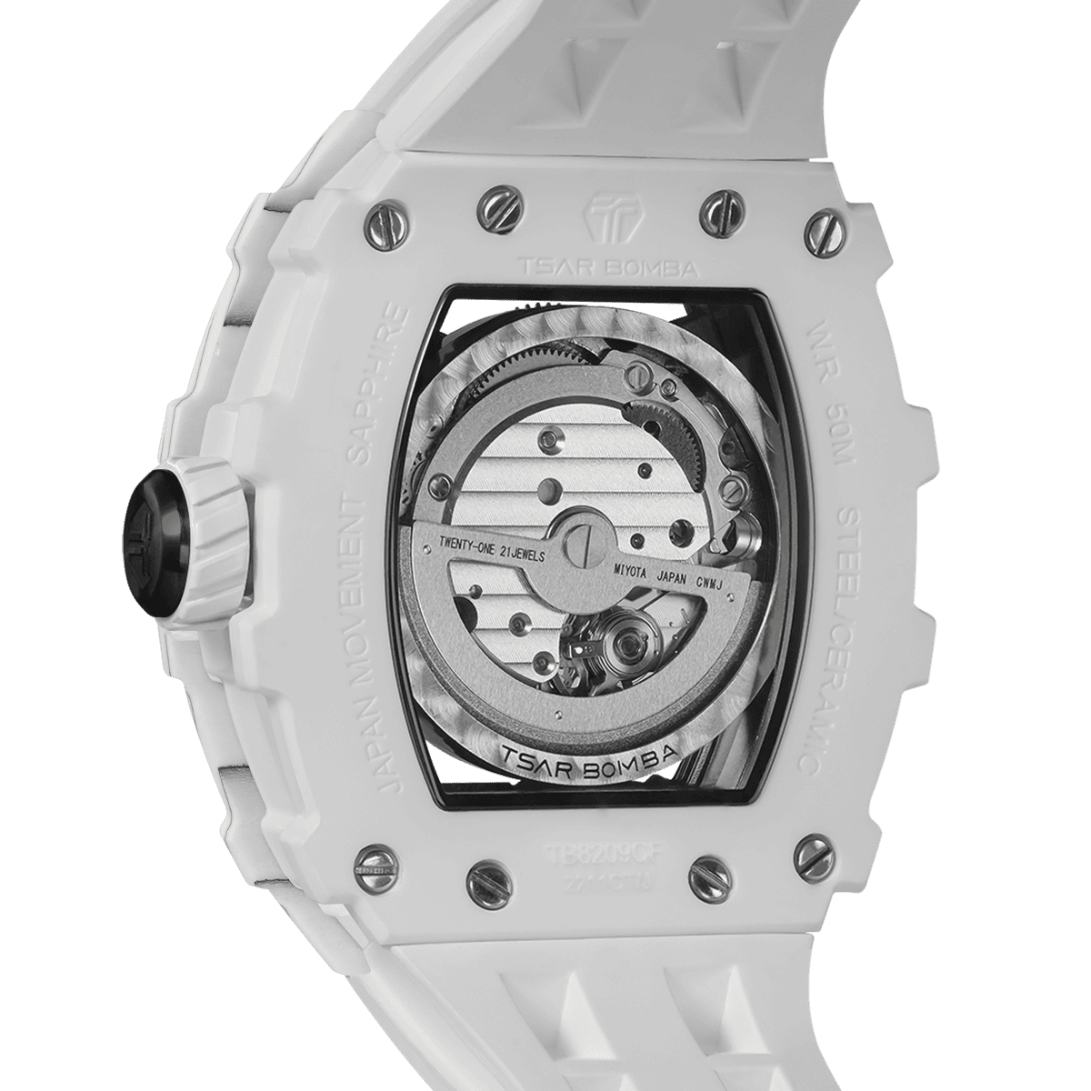 Official TSAR BOMBA Carbon Fibre Automatic Skeleton Watch – TB8209CF