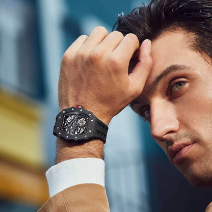 Official TSAR BOMBA Carbon Fibre Automatic Skeleton Watch – TB8209CF