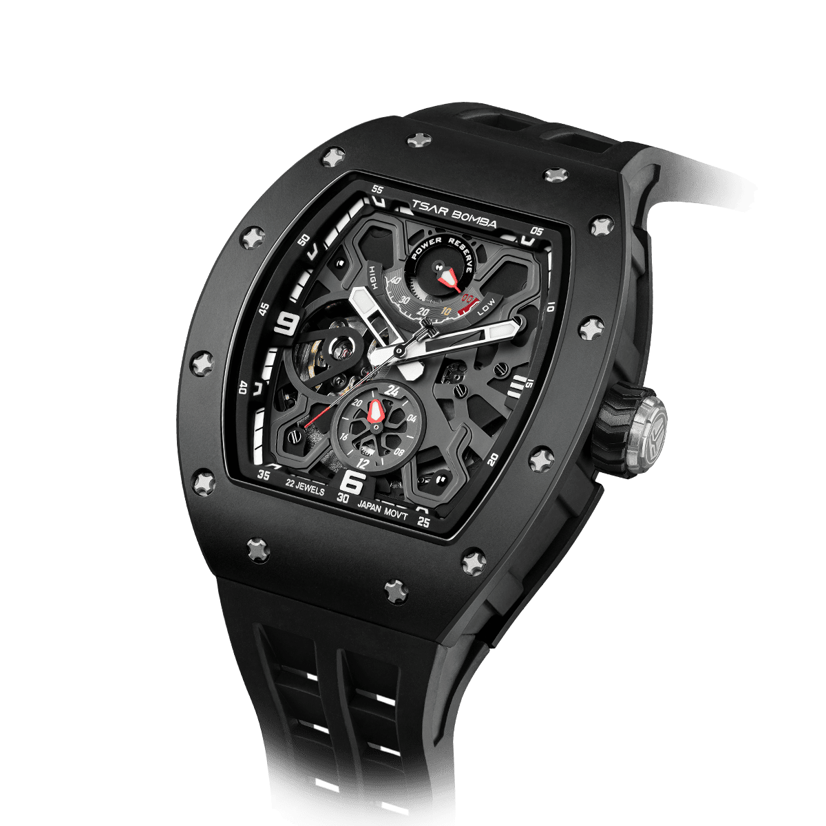 Official TSAR BOMBA Carbon Fibre Ceramic Kinetic Energy Automatic Watch – TB8212 - Top G Watches