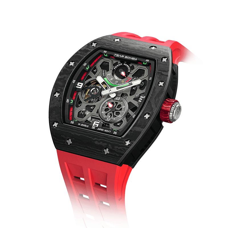 Official TSAR BOMBA Carbon Fibre Ceramic Kinetic Energy Automatic Watch – TB8212