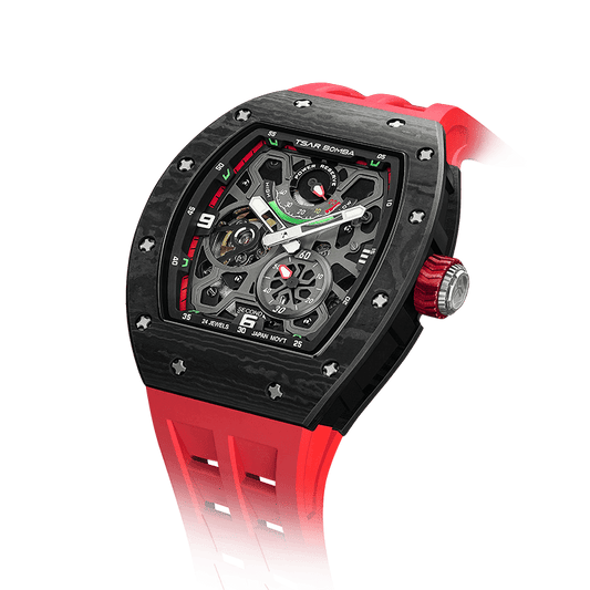 Official TSAR BOMBA Carbon Fibre Ceramic Kinetic Energy Automatic Watch – TB8212 - Top G Watches