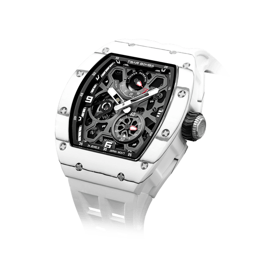 Official TSAR BOMBA Carbon Fibre Ceramic Kinetic Energy Automatic Watch – TB8212 - Top G Watches