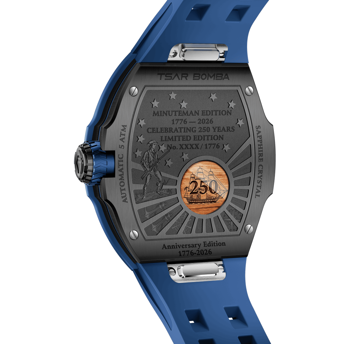 Official TSAR BOMBA TB8218R Minuteman 1776 Limited Edition | 250th Anniversary Automatic Watch