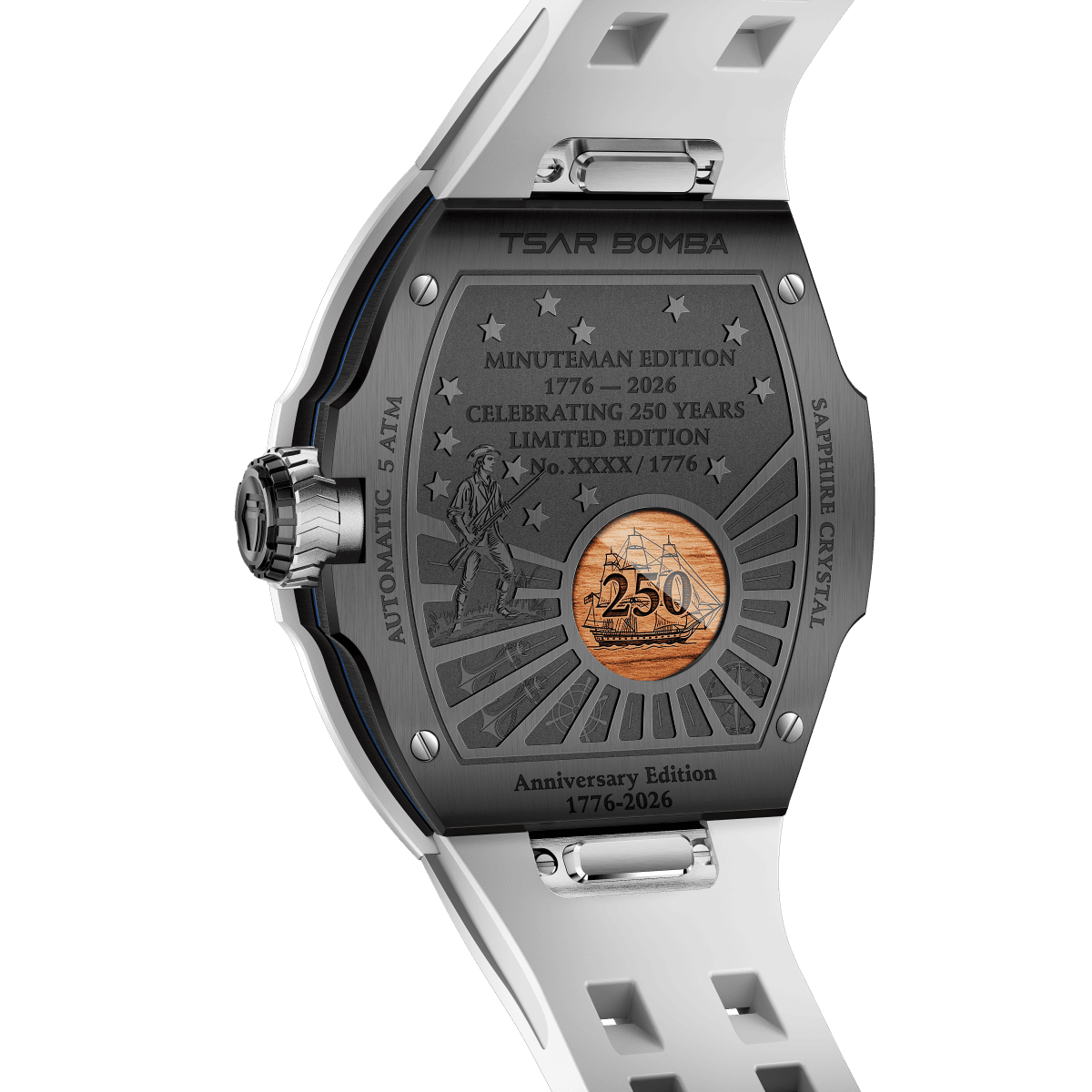 Official TSAR BOMBA TB8218R Minuteman 1776 Limited Edition | 250th Anniversary Automatic Watch
