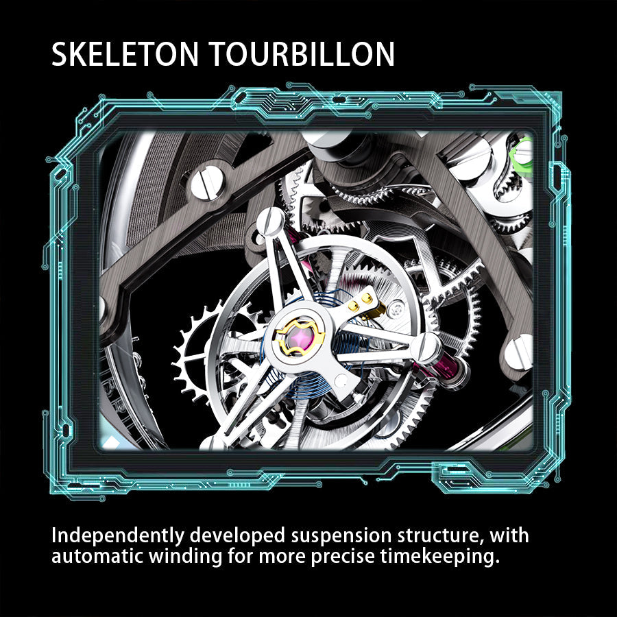 Bonest Gatti BG7002 Rainbow Tourbillon – Transparent K9 Crystal Masterpiece Watch - Top G Watches