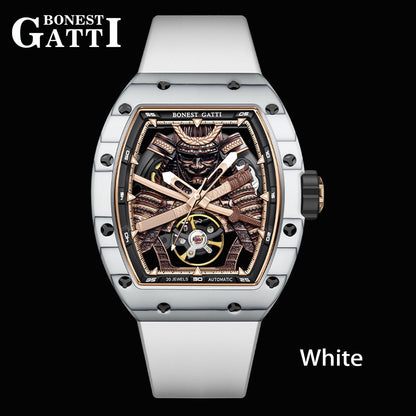 Bonest Gatti BG9008 Phantom Black – Carbon Skeleton Tourbillon Automatic Watch - Top G Watches