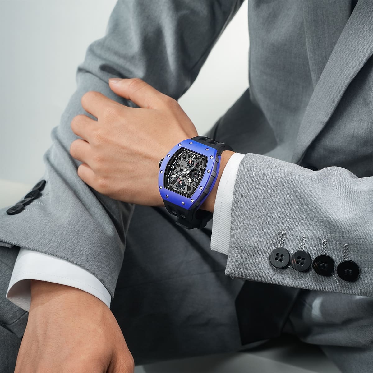 Official TSAR BOMBA Carbon Fibre Ceramic Kinetic Energy Automatic Watch – TB8212