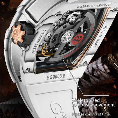 Bonest Gatti BG9008 Phantom Black – Carbon Skeleton Tourbillon Automatic Watch - Top G Watches