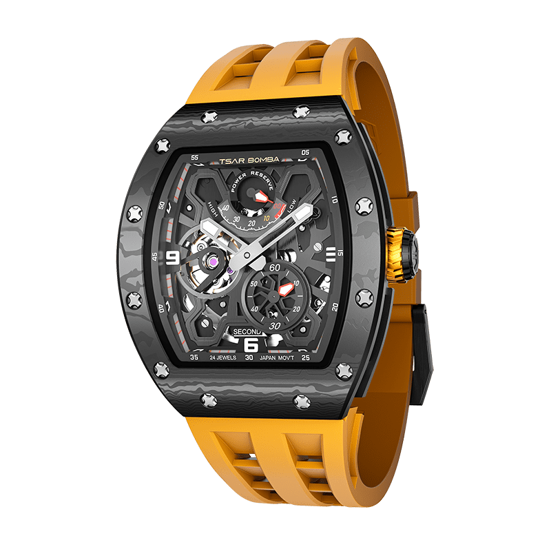 Official TSAR BOMBA Carbon Fibre Ceramic Kinetic Energy Automatic Watch – TB8212