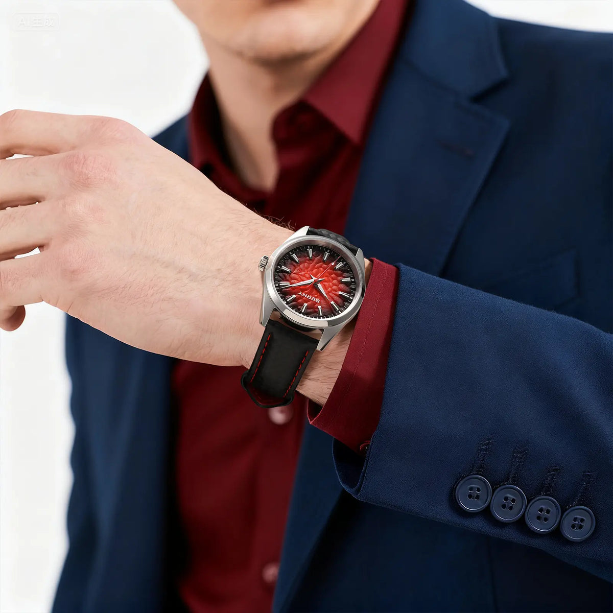 BERNY 2954MP Men's Quartz Dress Watch – Volcanic Dial - Top G Watches