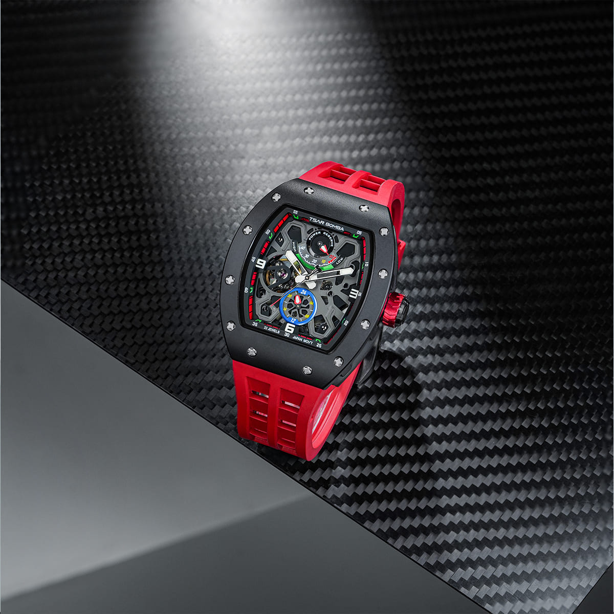 Official TSAR BOMBA Carbon Fibre Ceramic Kinetic Energy Automatic Watch – TB8212