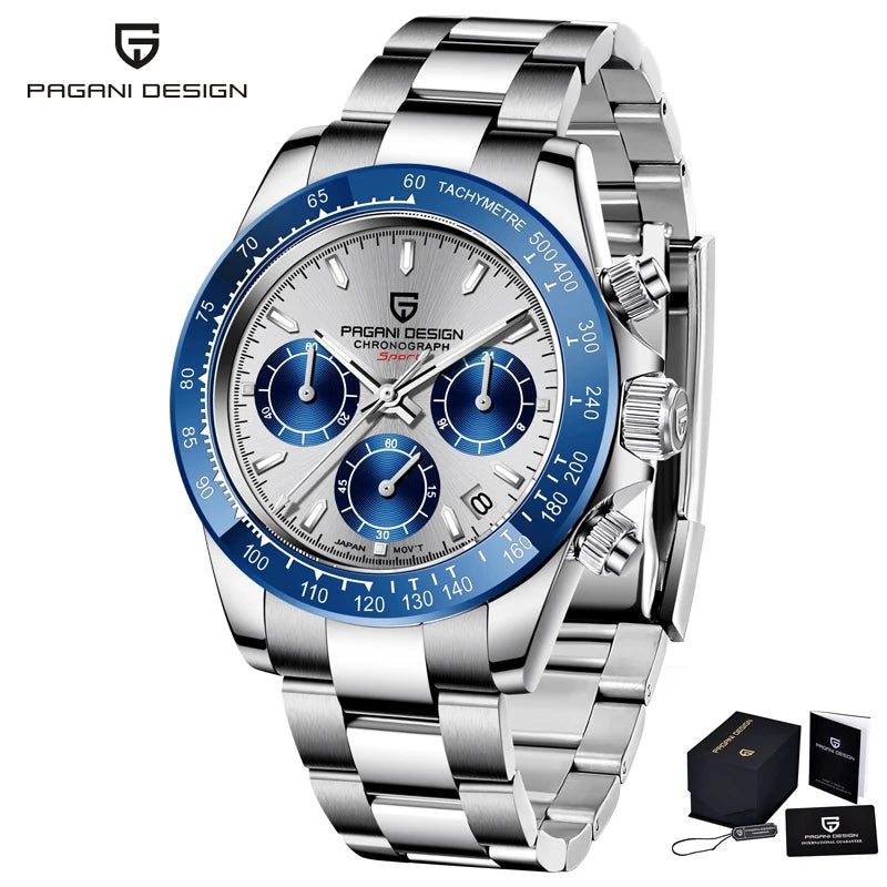 Pagani Design Elite Automatic Mechanical Sapphire-Glass Chronograph Watch - PD1644