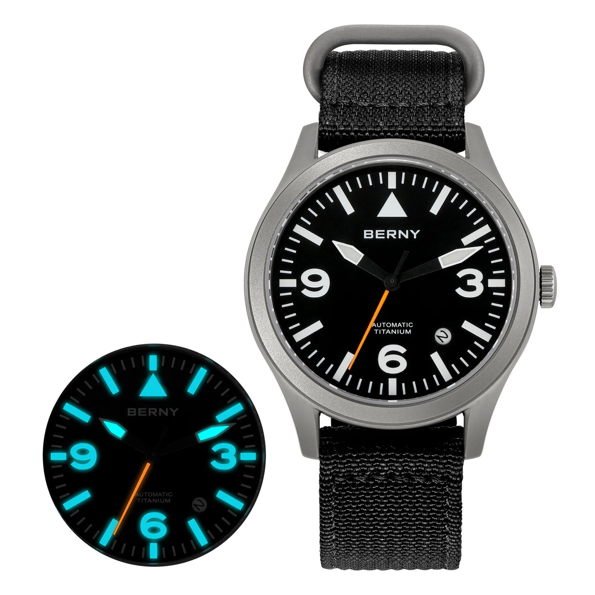 BERNY AMT143M Automatic Titanium Field Watch – Sapphire - Top G Watches