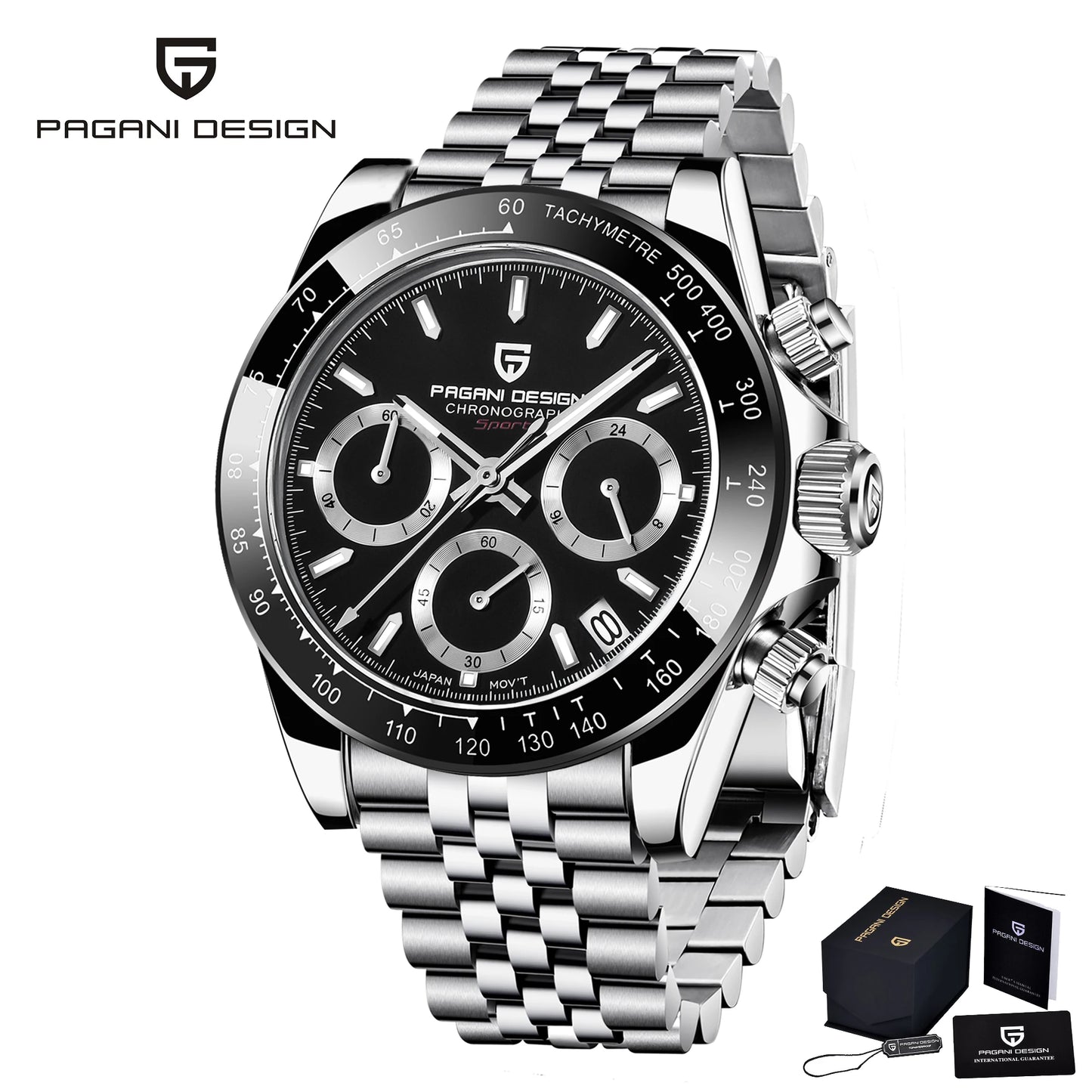 Pagani Design Elite Automatic Mechanical Sapphire-Glass Chronograph Watch - PD1644