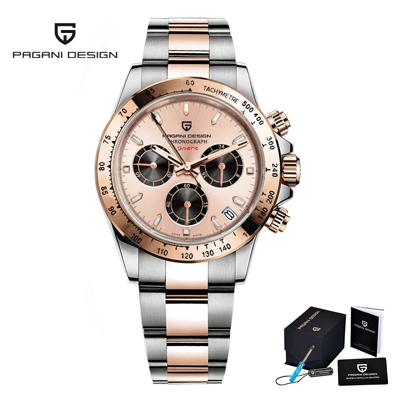 Pagani Design Elite Automatic Mechanical Sapphire-Glass Chronograph Watch - PD1644