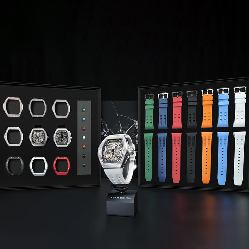 Official TSAR BOMBA TB8218D Diamond Edition – Atomic Interchangeable Automatic Watch (Multi-7 Twin Combo)