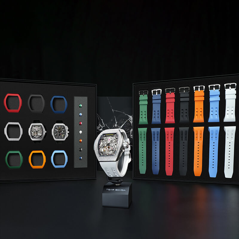 Official TSAR BOMBA TB8218D Diamond Edition – Atomic Interchangeable Automatic Watch (Multi-7 Twin Combo)