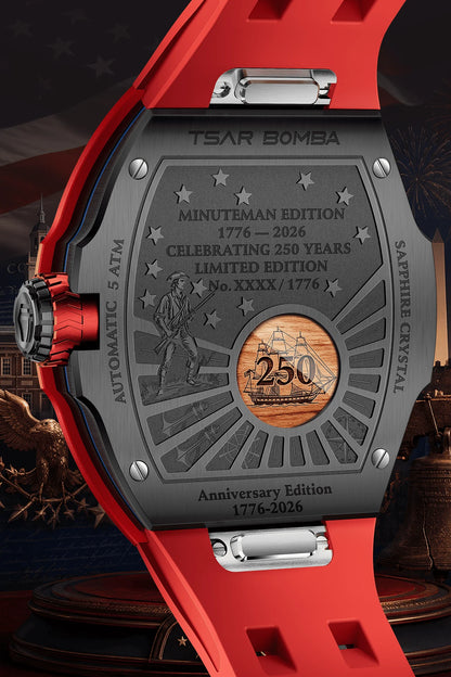 Official TSAR BOMBA TB8218R Minuteman 1776 Limited Edition | 250th Anniversary Automatic Watch