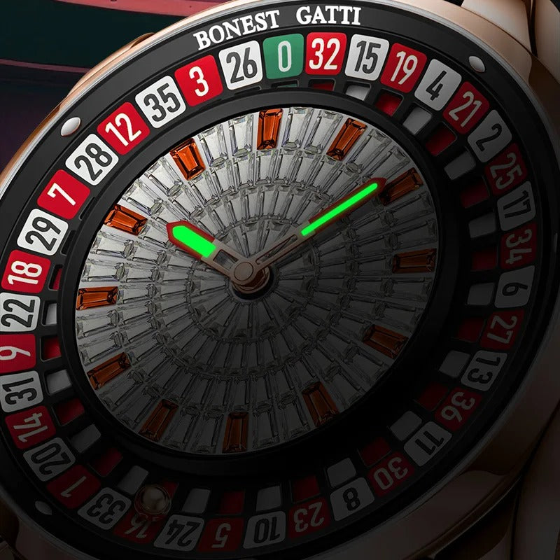 Bonest Gatti BG8004 Casino Roulette Crystal Automatic Watch - Top G Watches