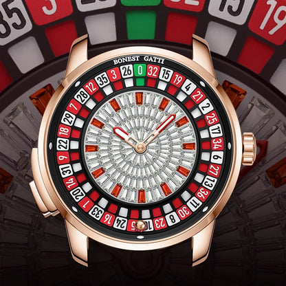 Bonest Gatti BG8004 Casino Roulette Crystal Automatic Watch - Top G Watches