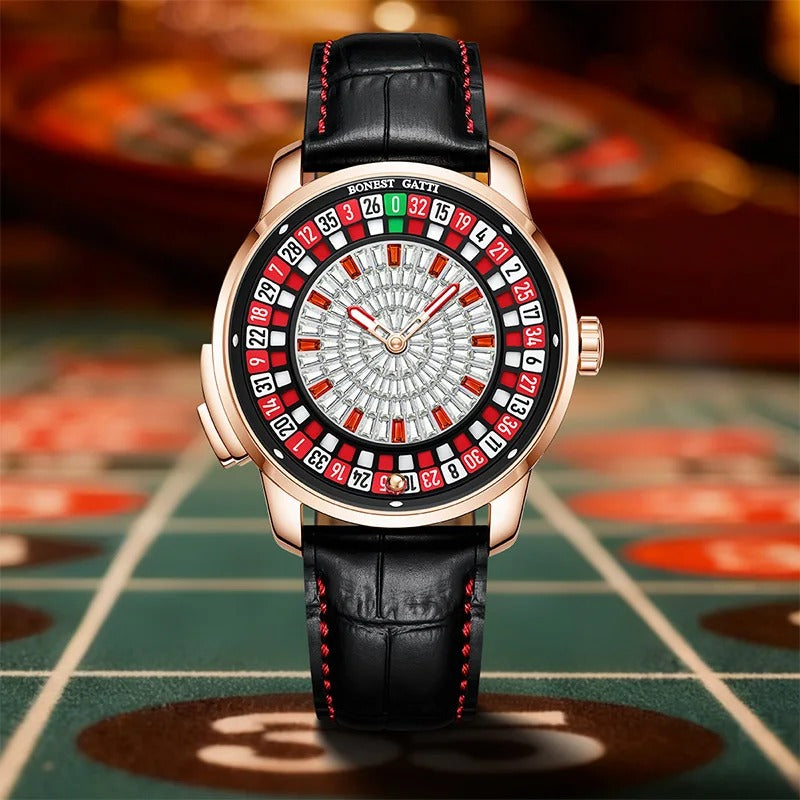 Bonest Gatti BG8004 Casino Roulette Crystal Automatic Watch - Top G Watches