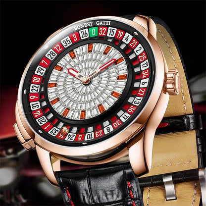Bonest Gatti BG8004 Casino Roulette Crystal Automatic Watch - Top G Watches