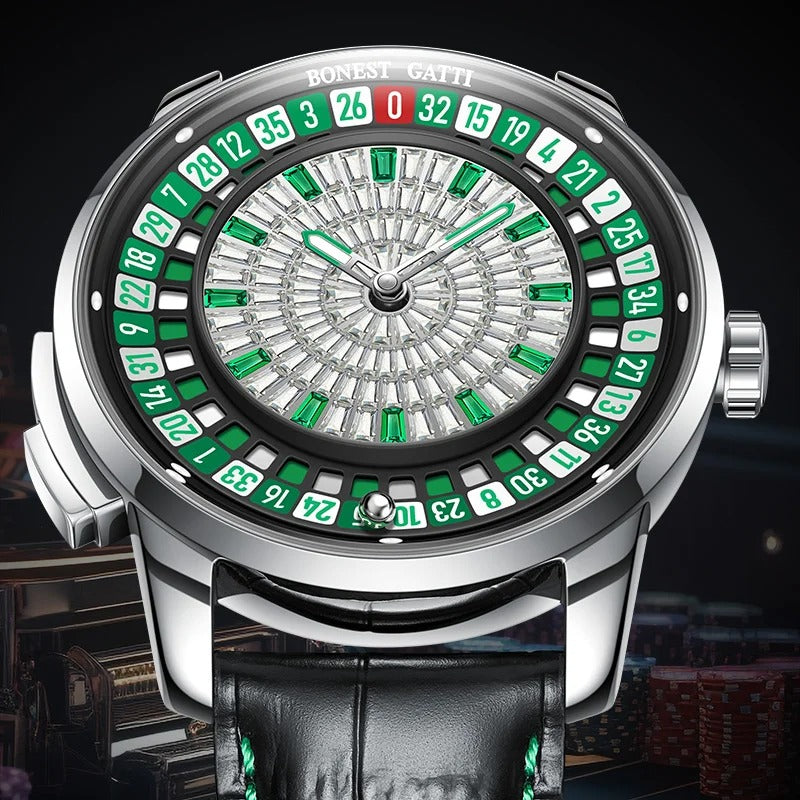 Bonest Gatti BG8004 Casino Roulette Crystal Automatic Watch - Top G Watches