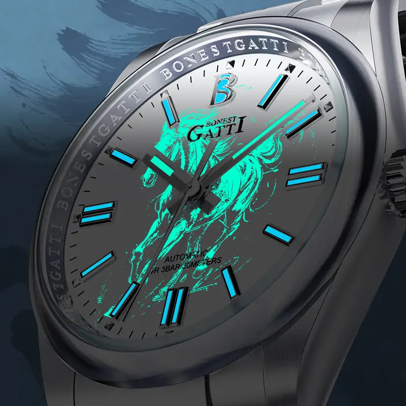 BONEST GATTI BG8015 Wild Horse Luminous Automatic Fashion Watch - Top G Watches