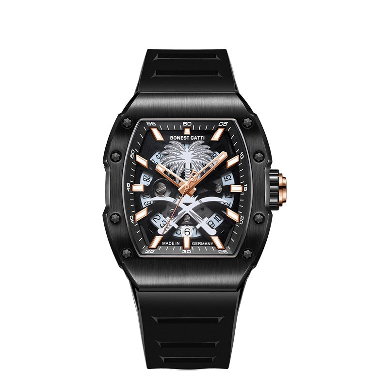 BONEST GATTI BG9904 Palm Tree & Sword Skeleton Automatic Watch