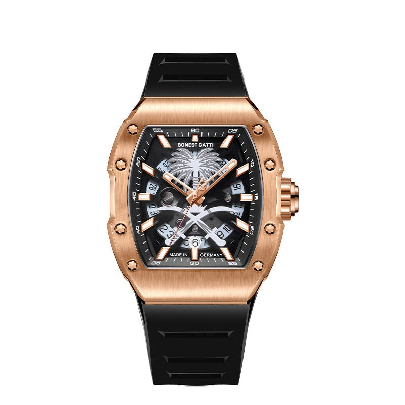 BONEST GATTI BG9904 Palm Tree & Sword Skeleton Automatic Watch