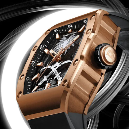BONEST GATTI BG9904 Palm Tree & Sword Skeleton Automatic Watch