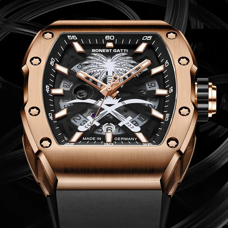 BONEST GATTI BG9904 Palm Tree & Sword Skeleton Automatic Watch