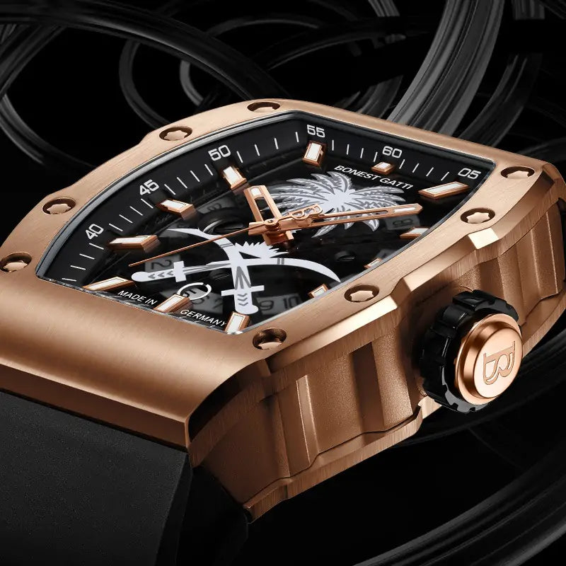 BONEST GATTI BG9904 Palm Tree & Sword Skeleton Automatic Watch